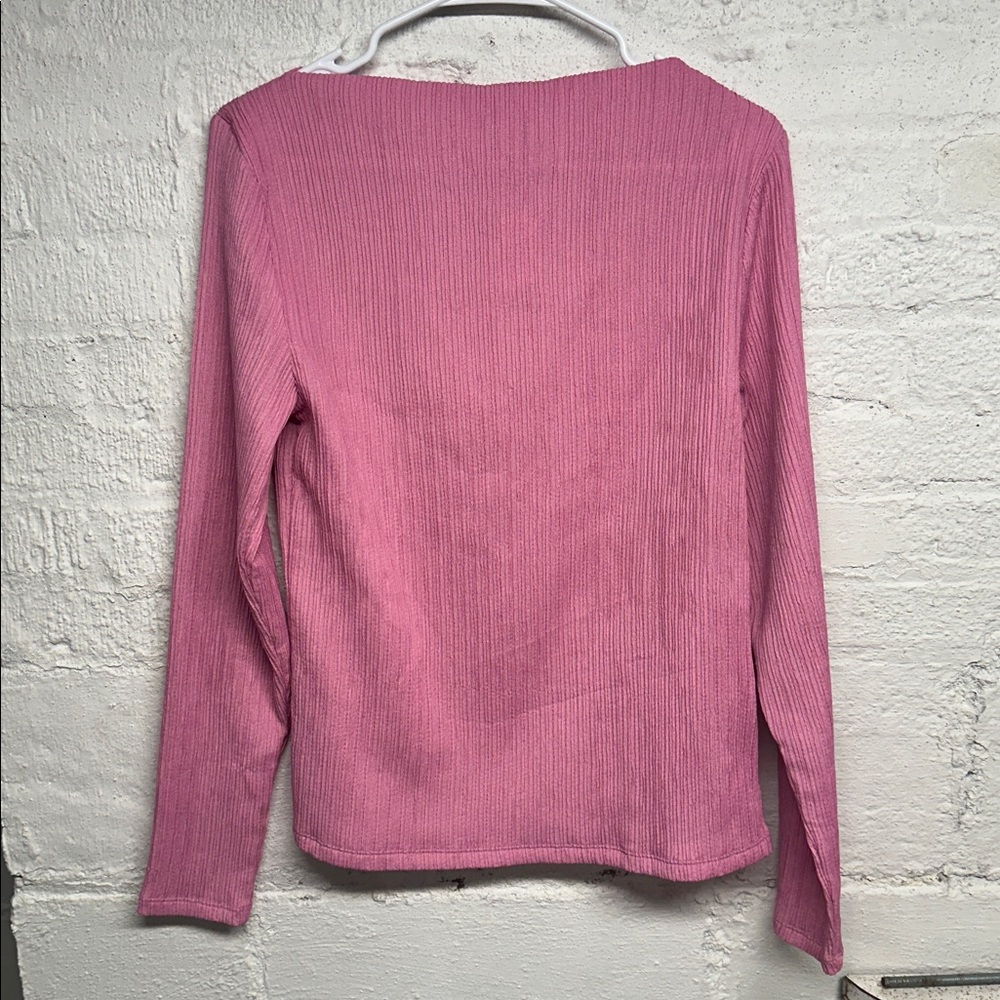 LOFT Ribbed Pink Top - Picture 4 of 6